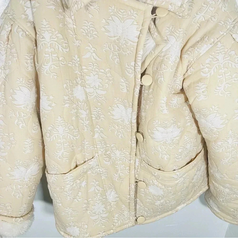 NEW Tularosa Isobel Jacket Beige Ivory Jaipur Sherpa - Picture 7 of 11